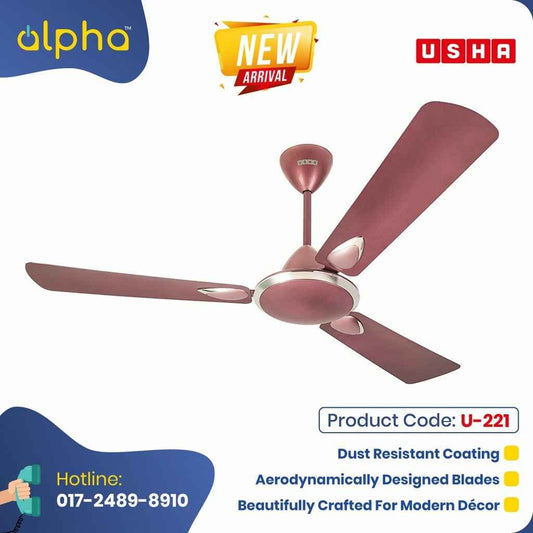Usha Striker Platinum 36″ Ceiling Fan (Lavender Chrome) U-221