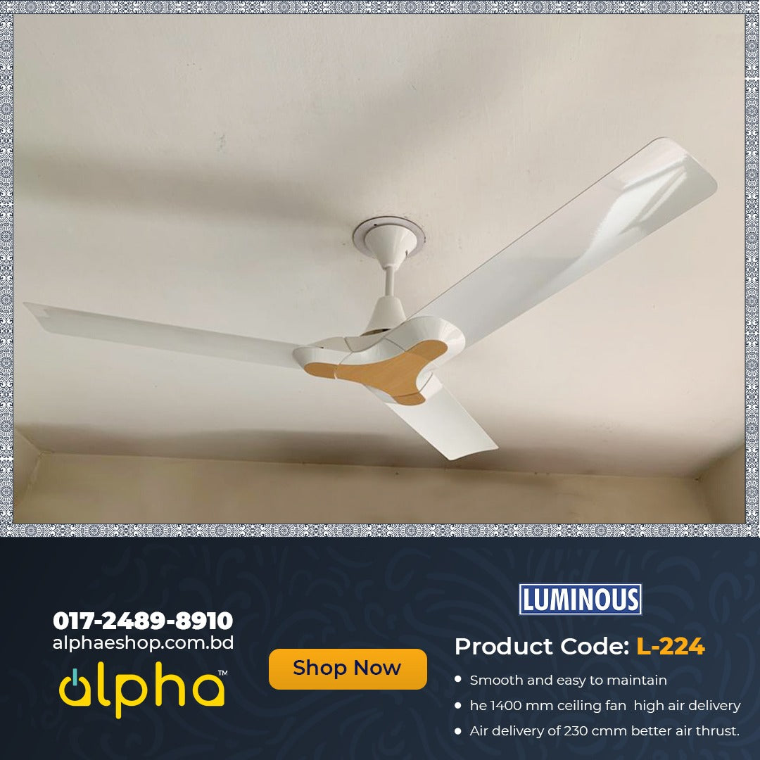 Luminous New York Brooklyn 56'' Ceiling Fan (Pine Wood) L-224 - Ceiling Fan - Best Ceiling Fan Price in Bangladesh  | Alphaeshop.store