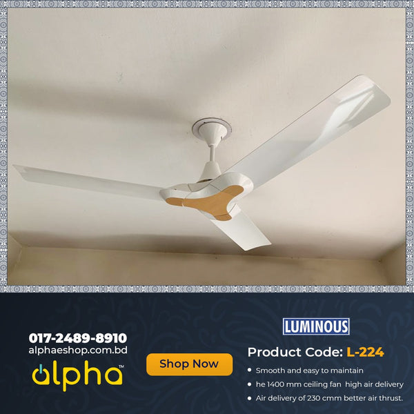Luminous New York Brooklyn 56'' Ceiling Fan (Pine Wood) L224