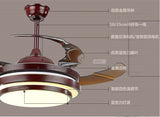 Luxury 42 ” Modern Simple Invisible Blade Chandelier Remote Ceiling Fan ( Brown) CF-638