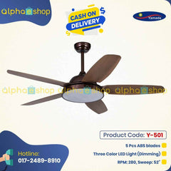 Yamade Alpha 52″ Walnut Brown Underlight Remote Ceiling Fan Y-501