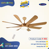 Yamada Alpha 60" ( Pine Wood ) Underlight Remote Ceiling Fan Y-513