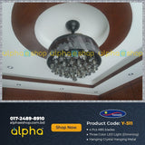 Yamada Alpha Chandelier 48'' Black Crystal Underlight with Remote control Ceiling fan Y-511