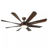 Yamade Alpha 60" Walnut Wood underlight Remote Ceiling fan Y-517