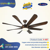 Yamade Alpha 60" Walnut Wood underlight Remote Ceiling fan Y-517