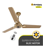 Atomberg Efficio+ 48" 35W BLDC motor Energy Saving Anti-Dust Speed Indicator Light Ceiling Fan with Remote Control  (Metallic Gold) AT-114