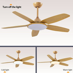 Yamade Alpha 52" underlight  Remote Ceiling fan ( Pine Wood ) Y-518