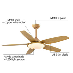 Yamade Alpha 52" underlight  Remote Ceiling fan ( Pine Wood ) Y-518