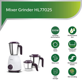 Philips HL7505 Daily Collection Mixer Grinder 500 W (White and Purple) PH-1012-MG